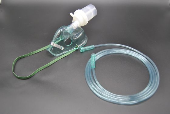 0.4ml Durchsichtiger Kinked Ventilator Nebulizer Kit Grüne Erwachsenen Nebulizer Maske