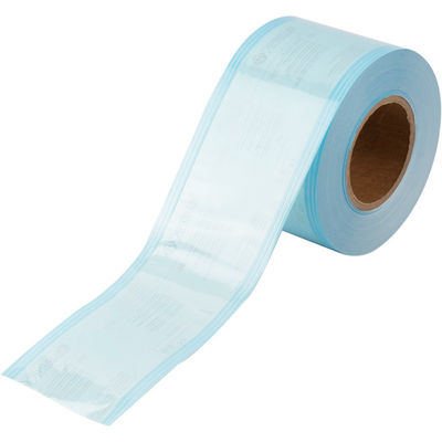 100mm*100mm Medizinische Heißdichtung Sterilisation Gusset Roll Tasche BLUE